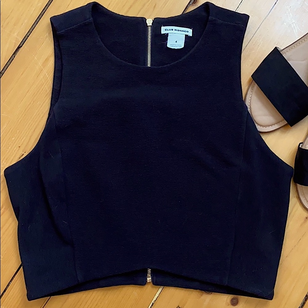 Club Monaco back zip crop top. - Picture 3 of 6